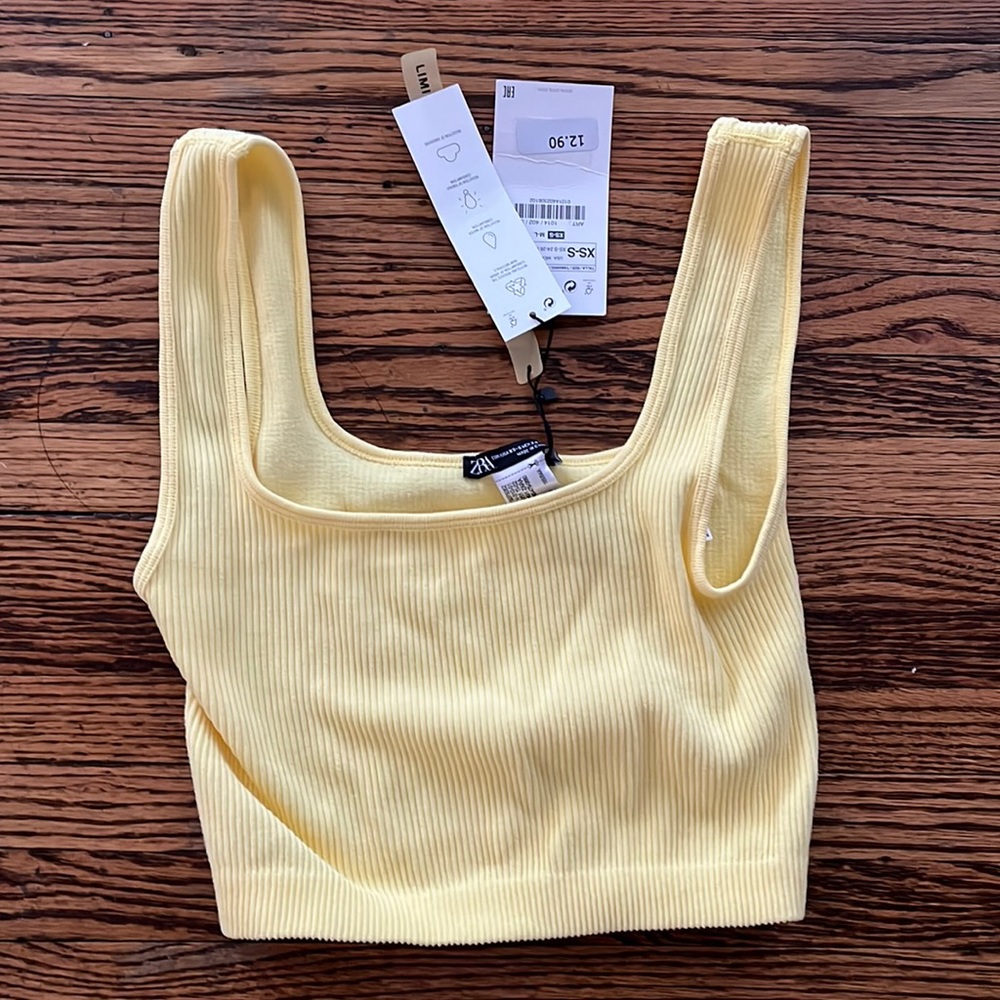 Zara seamless top light yellow